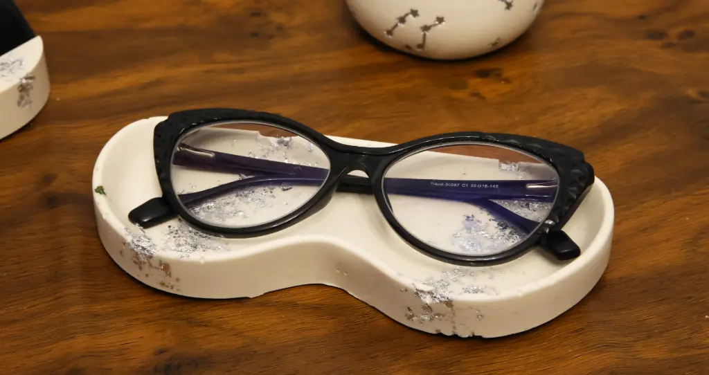 Porte Lunette Rond Blanc/Argent