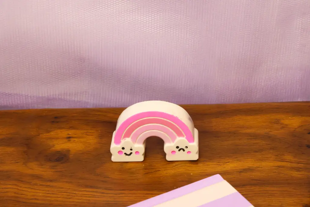 Porte Photo Arc-en-ciel Blanc/Rose