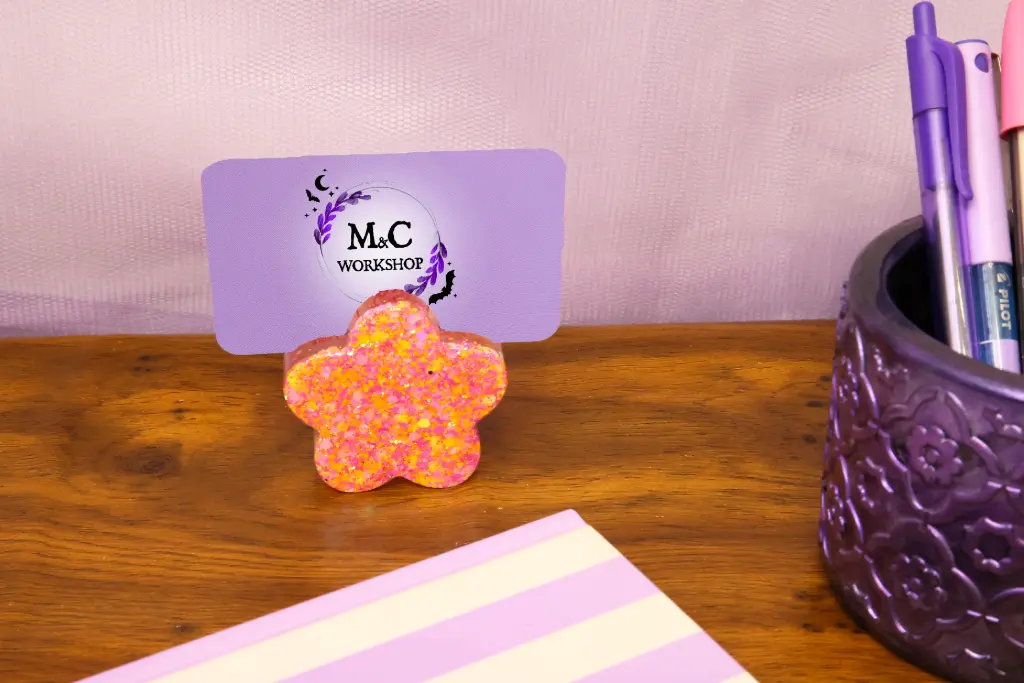 Porte Photo Fleur Orange/Rose