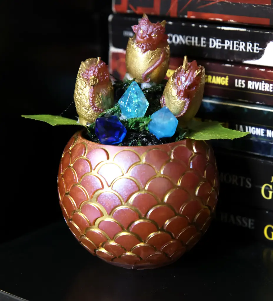 Figurine Œufs de dragon Corail/Bleu/Or